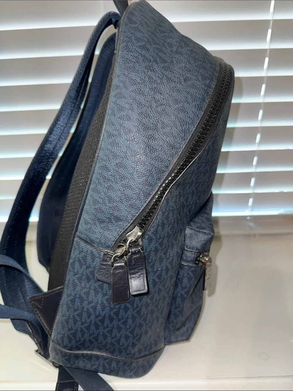Michael Kors Men’s Black Backpack with Blue Stripe
